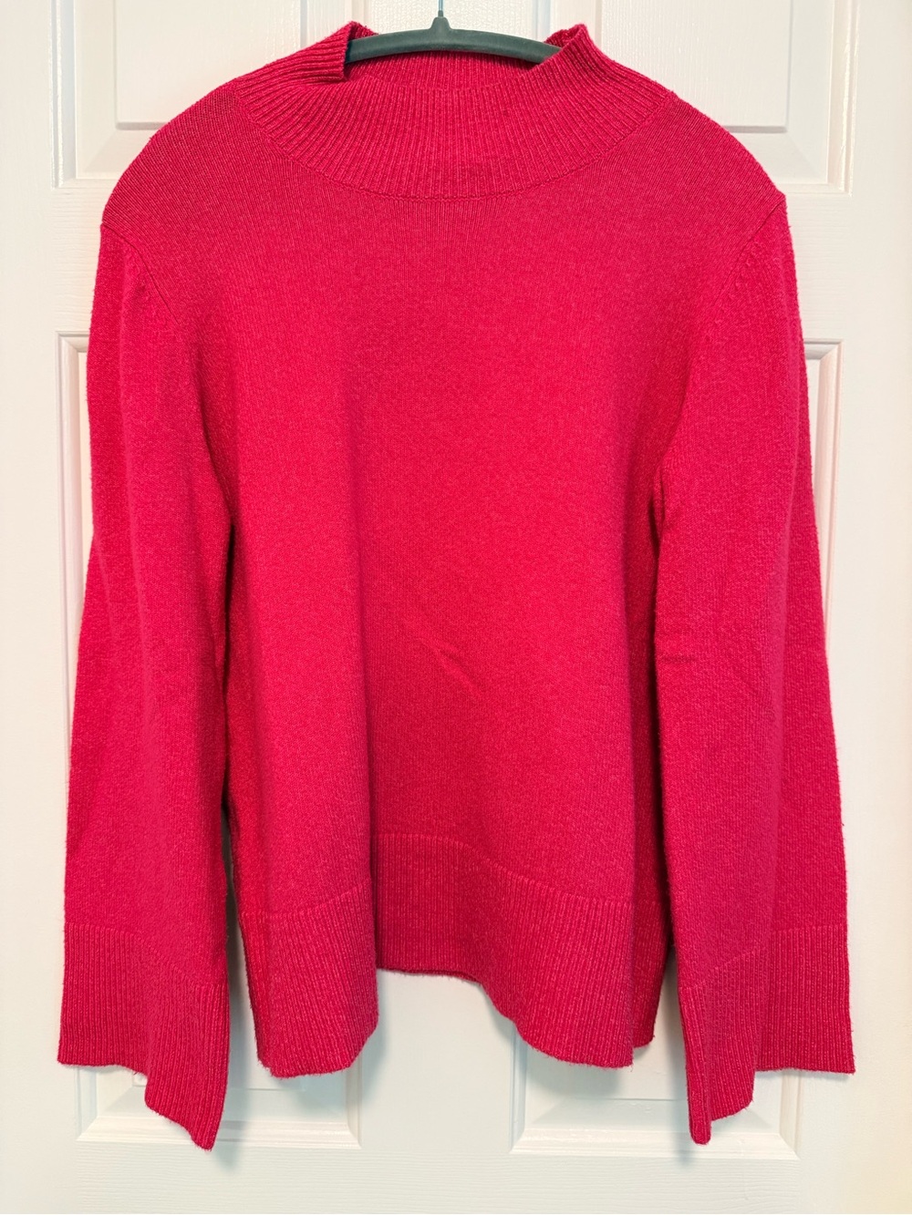 Women's Bright Pink Mock Neck Sweater